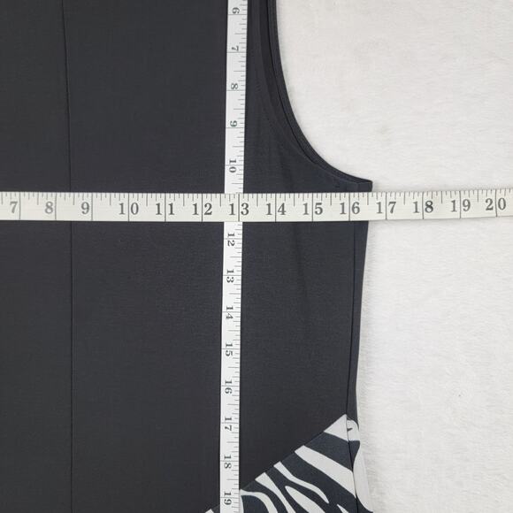 Whimsigoth XL Maxi Sun Dress Knit Pullover Sleeveless Black White Zebra Animal - Picture 8 of 9